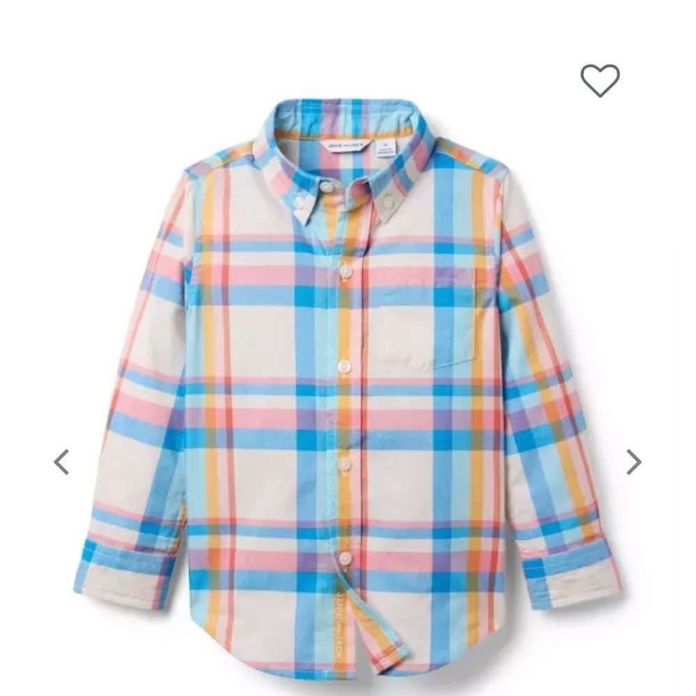 Janie and Jack Multicolor Plaid Button Down Shirt